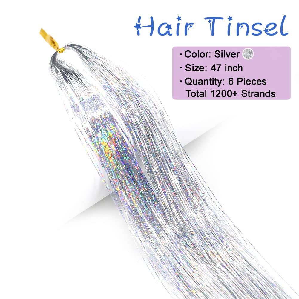 Sparkling Hair Tinsel Kit – Strands of Glitter-Gold-Nora Luxe