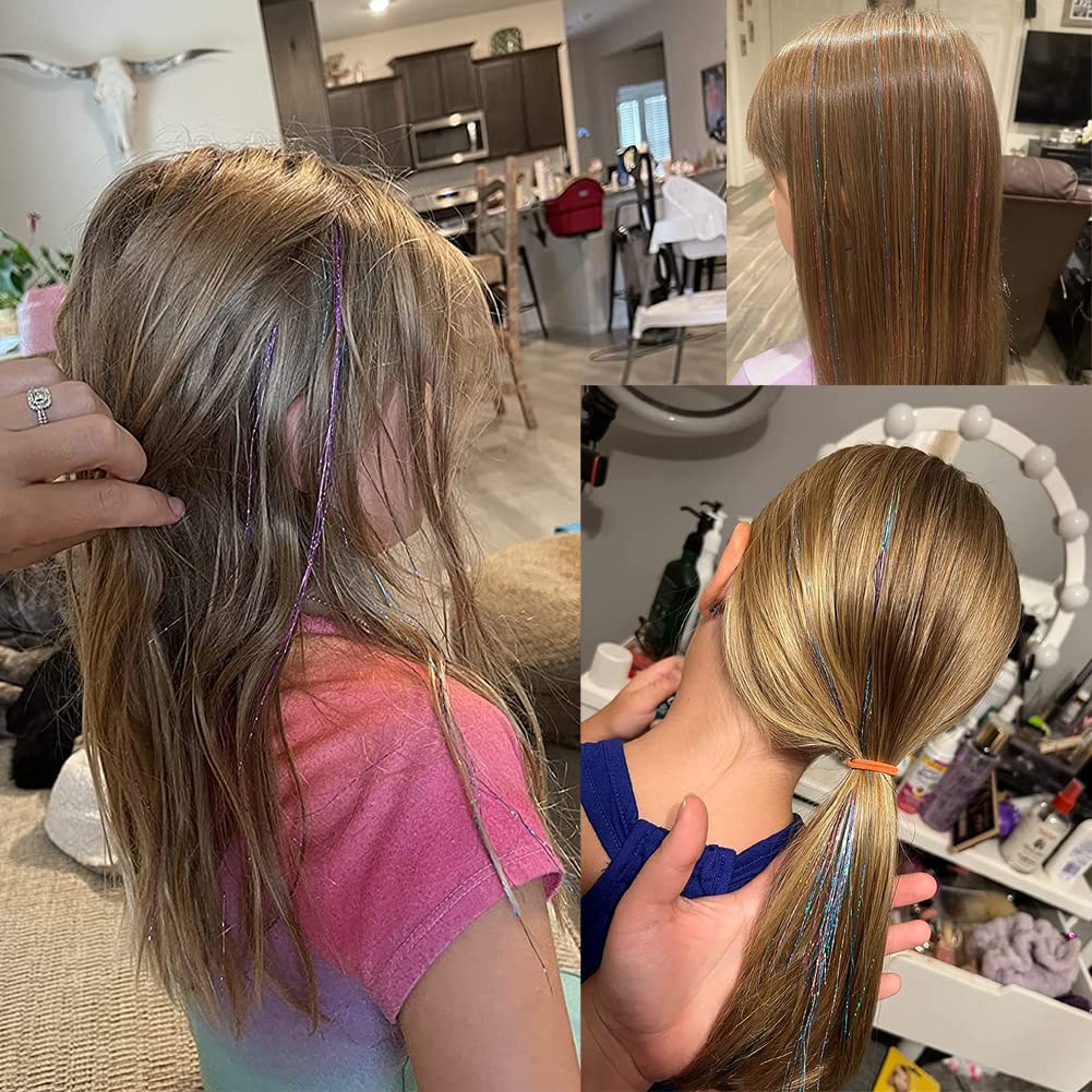 Sparkling Hair Tinsel Kit – Strands of Glitter-Gold-Nora Luxe