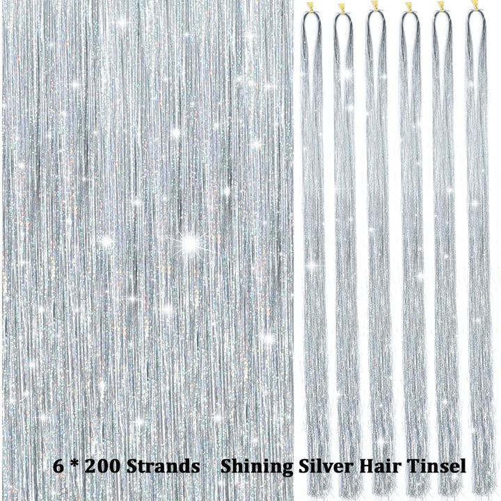 Sparkling Hair Tinsel Kit – Strands of Glitter-Gold-Nora Luxe