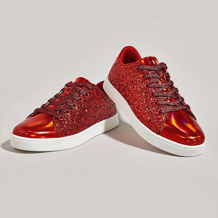Sparkling Lace-Up Fashion Ladies Sneakers - Xenia-Gold-3.0-Nora Luxe
