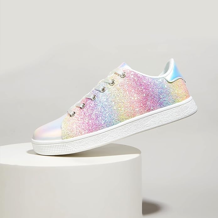 Sparkling Lace-Up Fashion Ladies Sneakers - Xenia-Gold-3.0-Nora Luxe