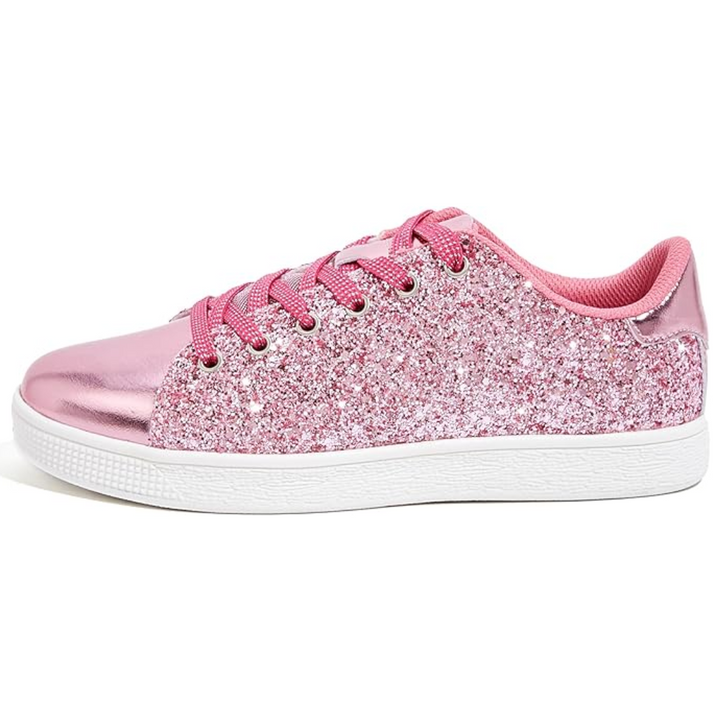 Sparkling Lace-Up Fashion Ladies Sneakers - Xenia-Pink-3.0-Nora Luxe