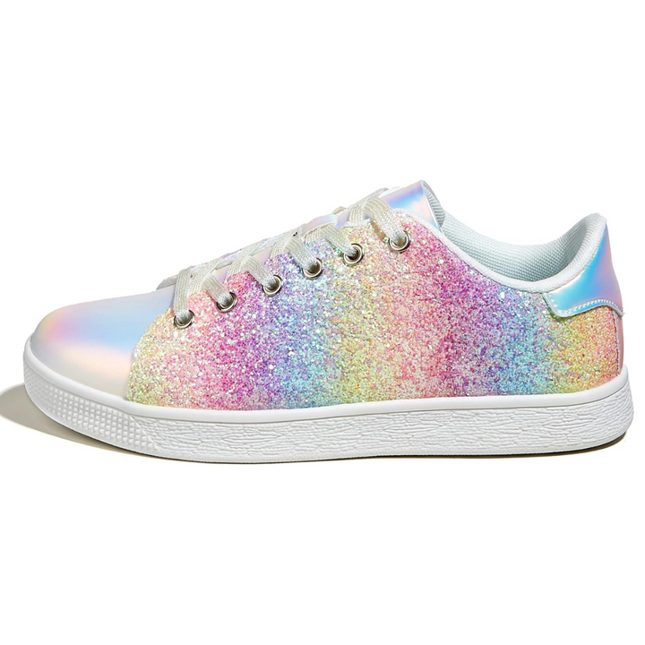 Sparkling Lace-Up Fashion Ladies Sneakers - Xenia-Rainbow-3.0-Nora Luxe