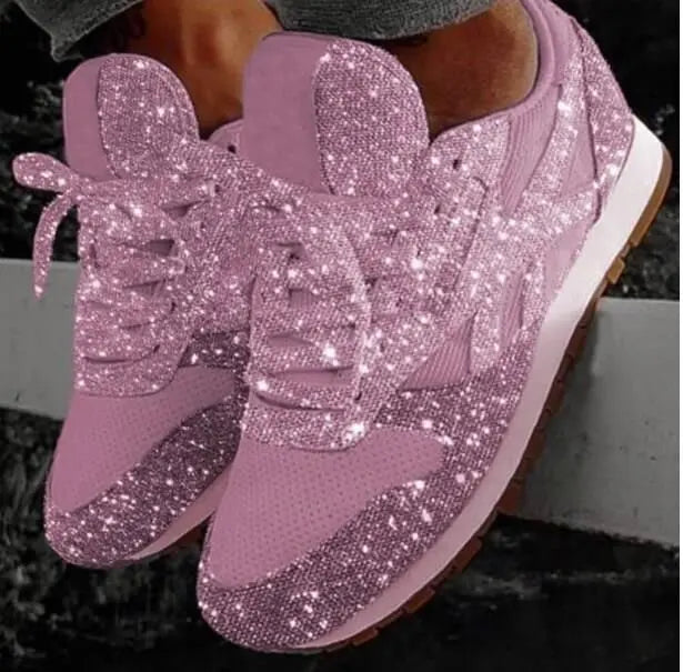 Sparkling ladies' sneakers with sporty comfort – Leona-Pink-5.5-Nora Luxe