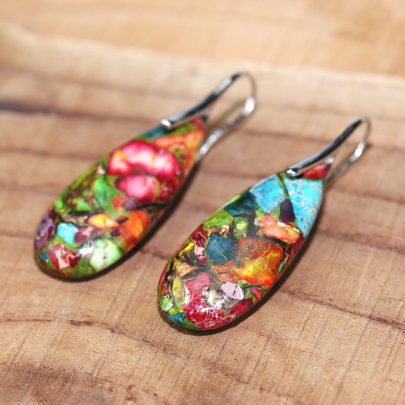 Spiritual Jasper Drop Earrings - Nerida-Nora Luxe