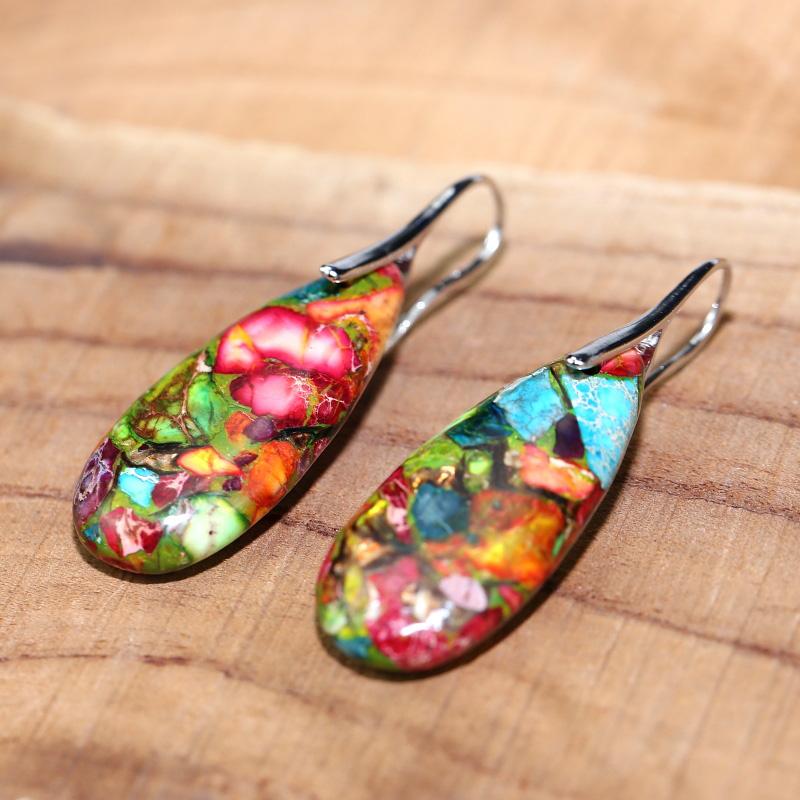Spiritual Jasper Drop Earrings - Nerida-Nora Luxe