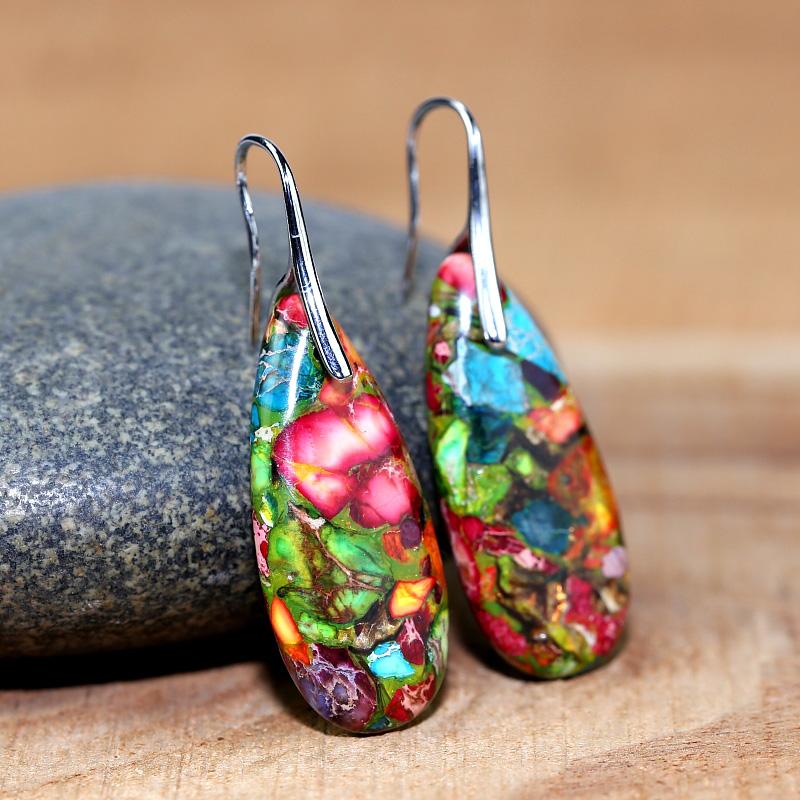 Spiritual Jasper Drop Earrings - Nerida-Nora Luxe