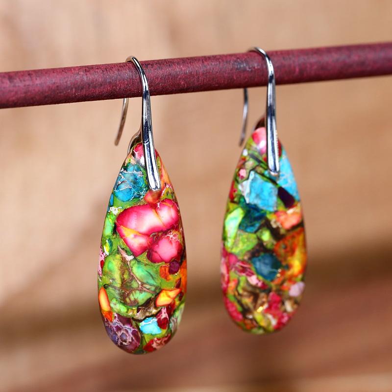 Spiritual Jasper Drop Earrings - Nerida-Nora Luxe