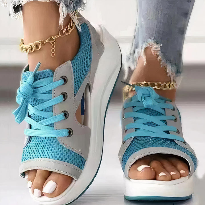 Sporty High Heels with Laces and Open Toe – Dalina-Blue-3-State of Style