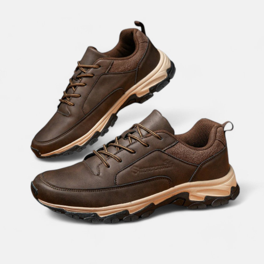Sporty Leather Laced Shoes for Men - Liam-Black-5.5-Nora Luxe