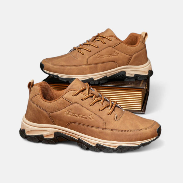 Sporty Leather Laced Shoes for Men - Liam-Black-5.5-Nora Luxe