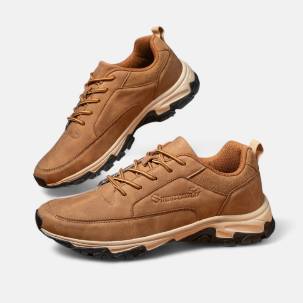 Sporty Leather Laced Shoes for Men - Liam-Black-5.5-Nora Luxe