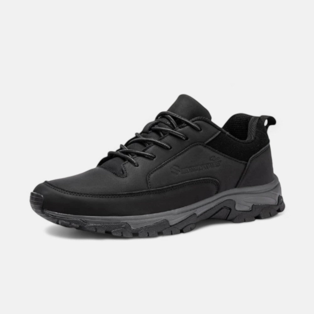 Sporty Leather Laced Shoes for Men - Liam-Black-5.5-Nora Luxe
