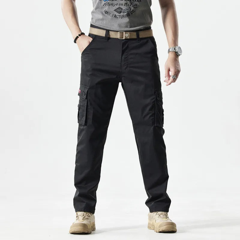Sporty Men's Cargo Trousers - Max-Black-30-Nora Luxe