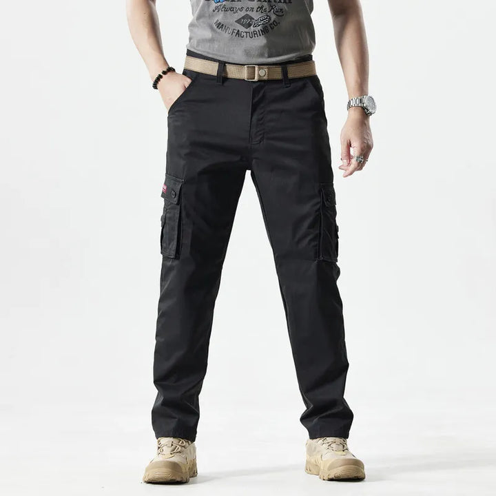 Sporty Men's Cargo Trousers - Max-Black-30-Nora Luxe