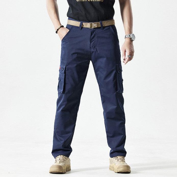 Sporty Men's Cargo Trousers - Max-Dark Blue-30-Nora Luxe