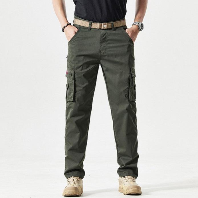 Sporty Men's Cargo Trousers - Max-Olive Green-30-Nora Luxe