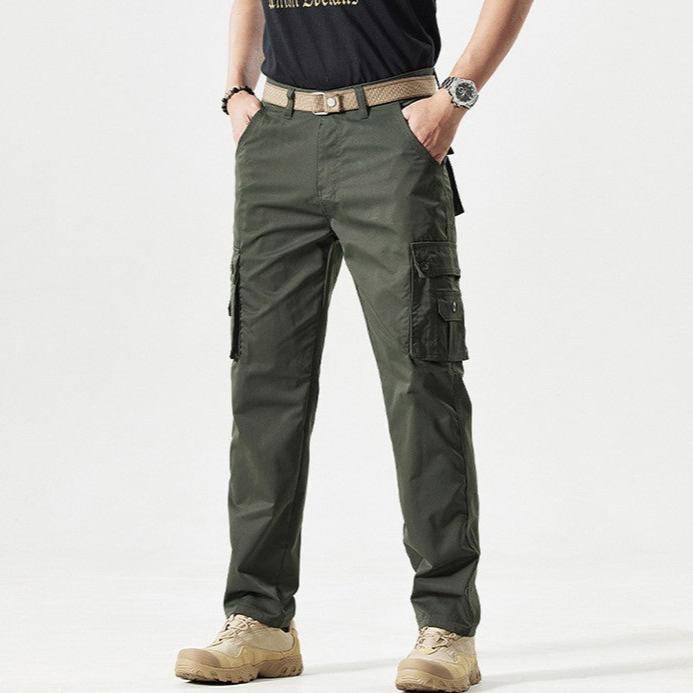 Sporty Men's Cargo Trousers - Max-Olive Green-30-Nora Luxe