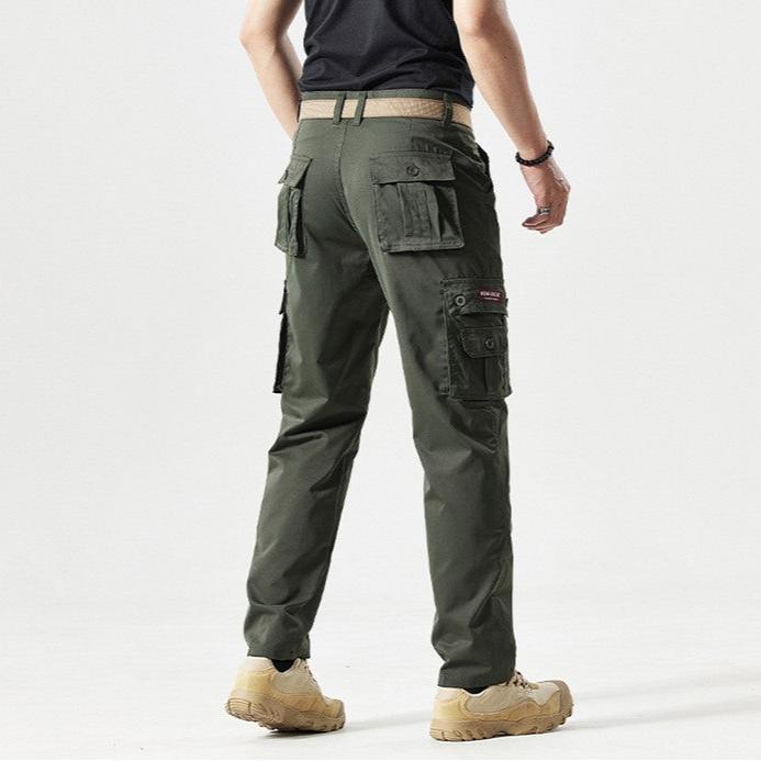 Sporty Men's Cargo Trousers - Max-Olive Green-30-Nora Luxe