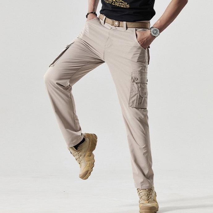 Sporty Men's Cargo Trousers - Max-Olive Green-30-Nora Luxe