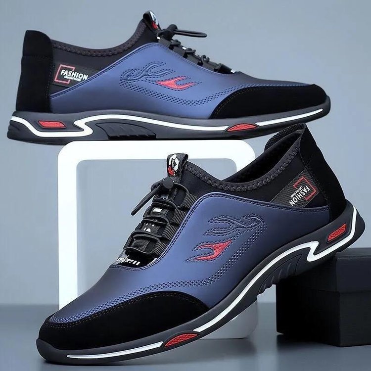 Sporty Men's Sneakers - StrideLux-Blue-6.0-Nora Luxe