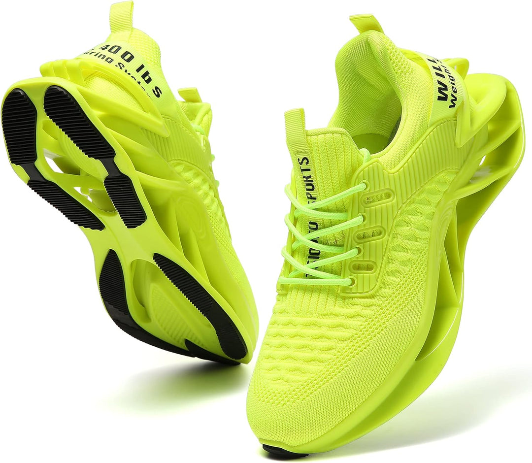 Sporty Men's Trainers - FlexLite-Bright Green-6.5-Nora Luxe