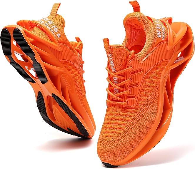 Sporty Men's Trainers - FlexLite-Orange 2-6.5-Nora Luxe