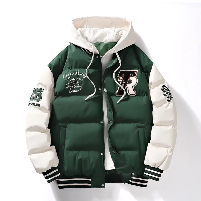 Sporty Men's Winter Jacket with Hood - Ragnar-Green-M-Nora Luxe