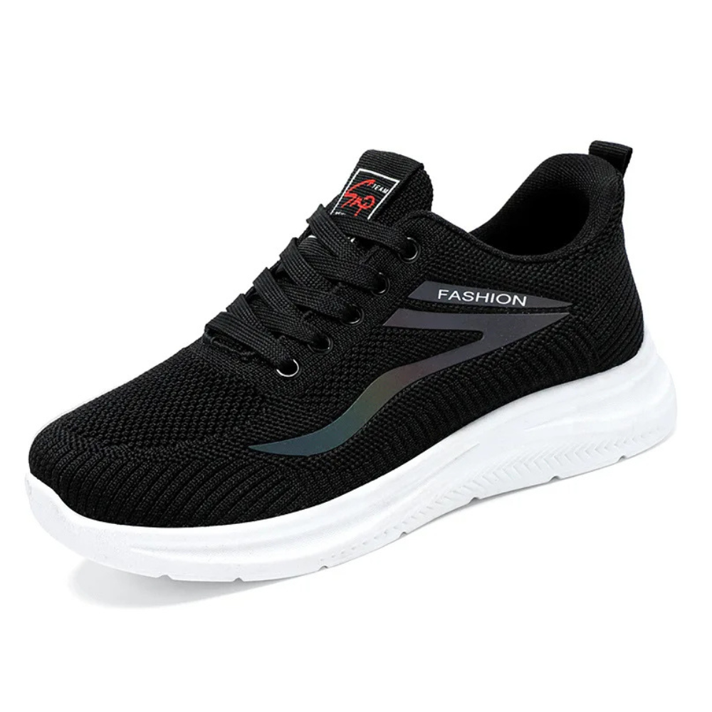 Sporty Orthopaedic Women's Walking Shoes - FitWalk-3.5-Black-Nora Luxe
