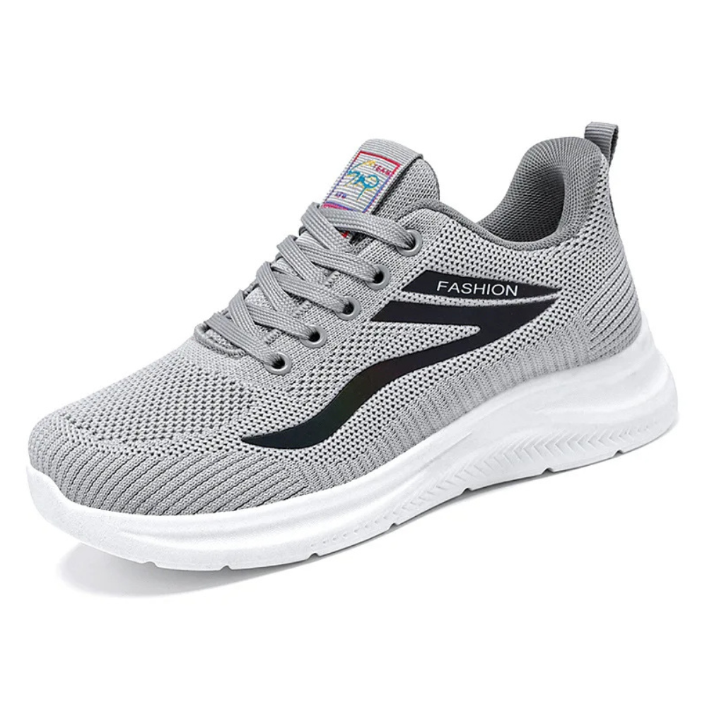 Sporty Orthopaedic Women's Walking Shoes - FitWalk-3.5-Gray-Nora Luxe