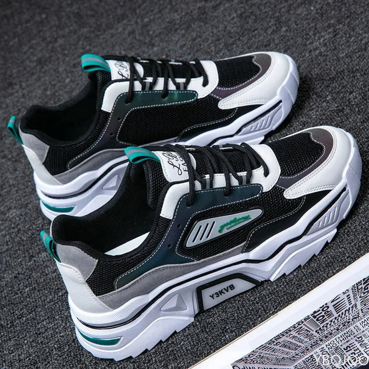Sporty Sneakers - StrideFlex-6.0-Black green-Nora Luxe
