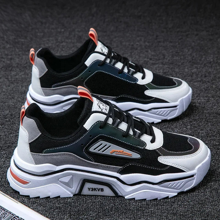 Sporty Sneakers - StrideFlex-6.0-Black orange-Nora Luxe