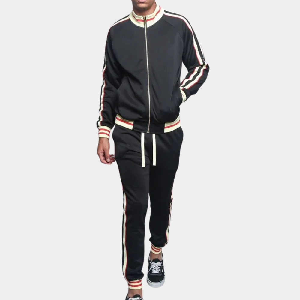 Sporty Tracksuit for Men - Santino-Black-S-Nora Luxe