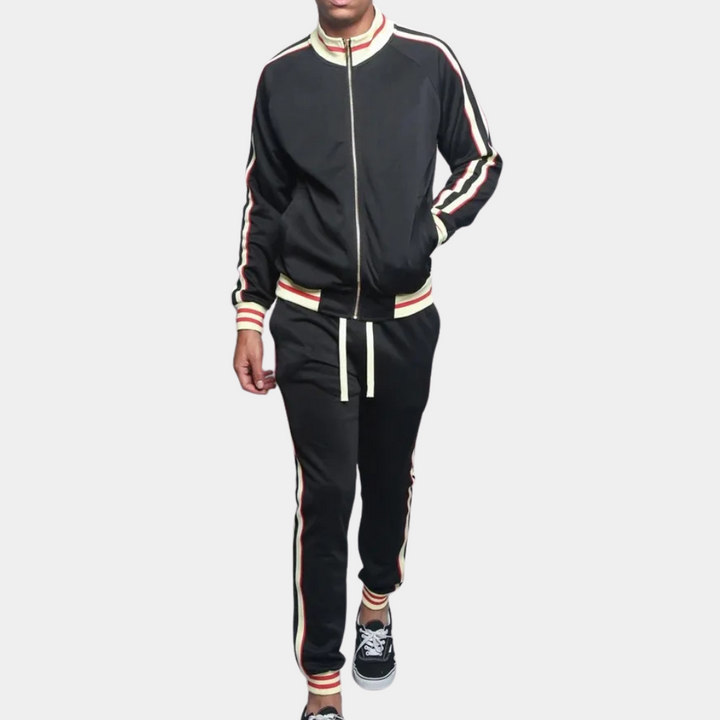 Sporty Tracksuit for Men - Santino-Black-S-Nora Luxe