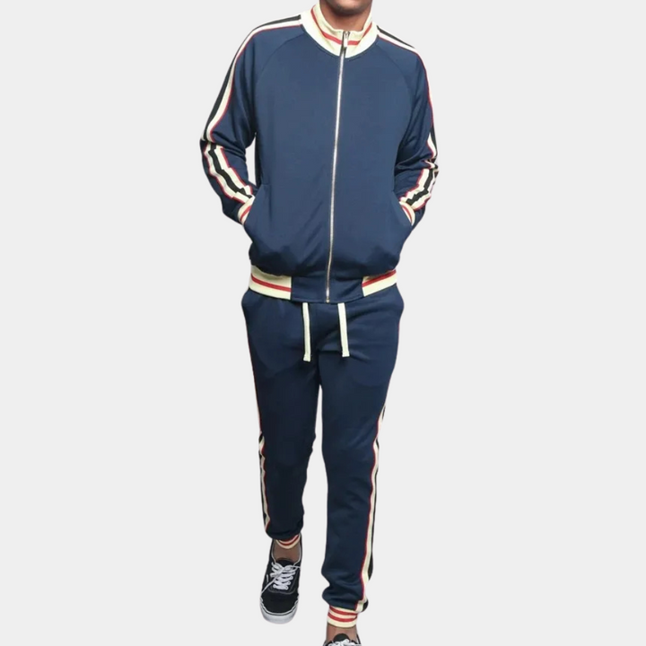 Sporty Tracksuit for Men - Santino-Dark blue-S-Nora Luxe