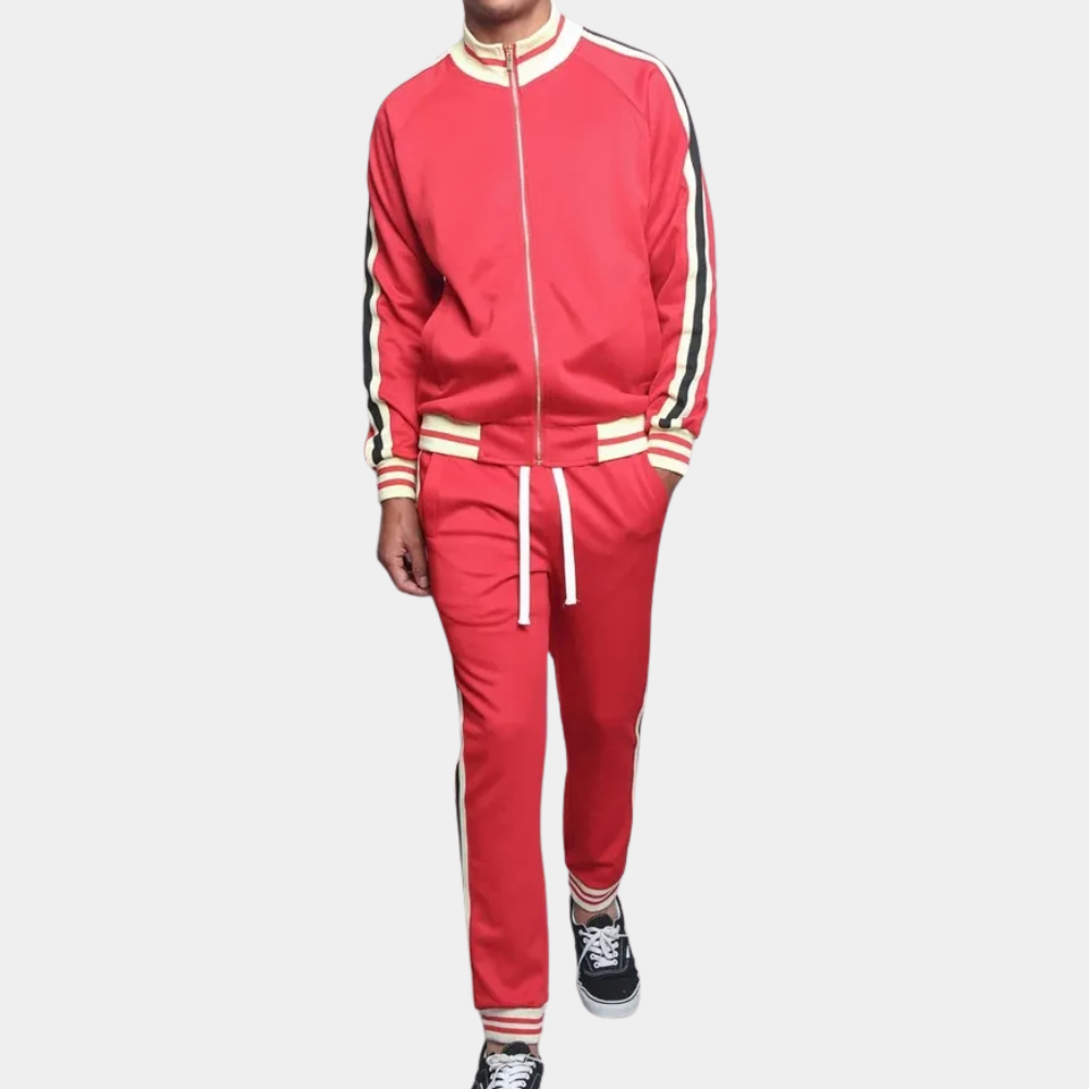 Sporty Tracksuit for Men - Santino-Red-S-Nora Luxe