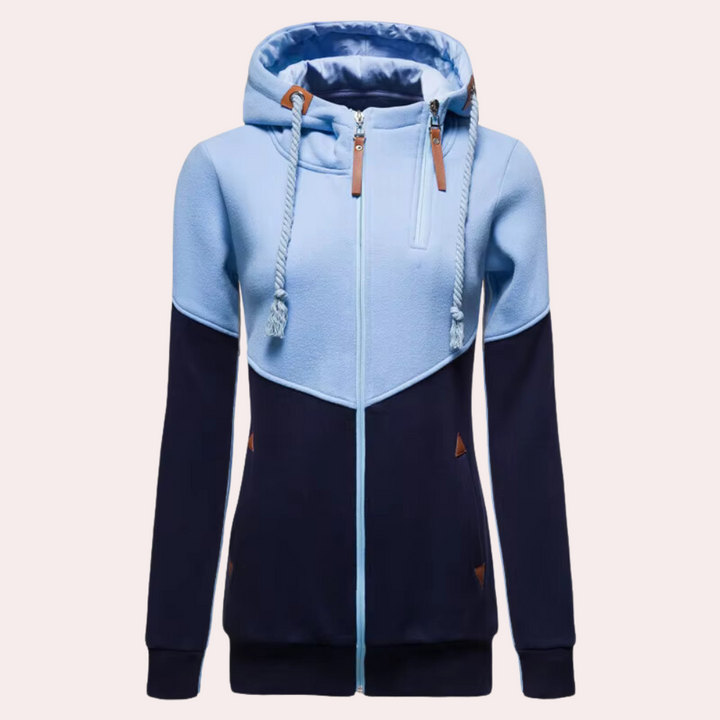 Sporty Women's Jacket with Zip - Nora-Blue-XS-Nora Luxe