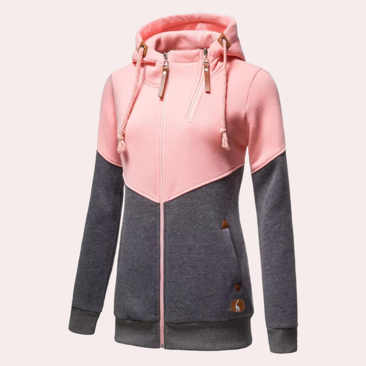 Sporty Women's Jacket with Zip - Nora-Blue-XS-Nora Luxe