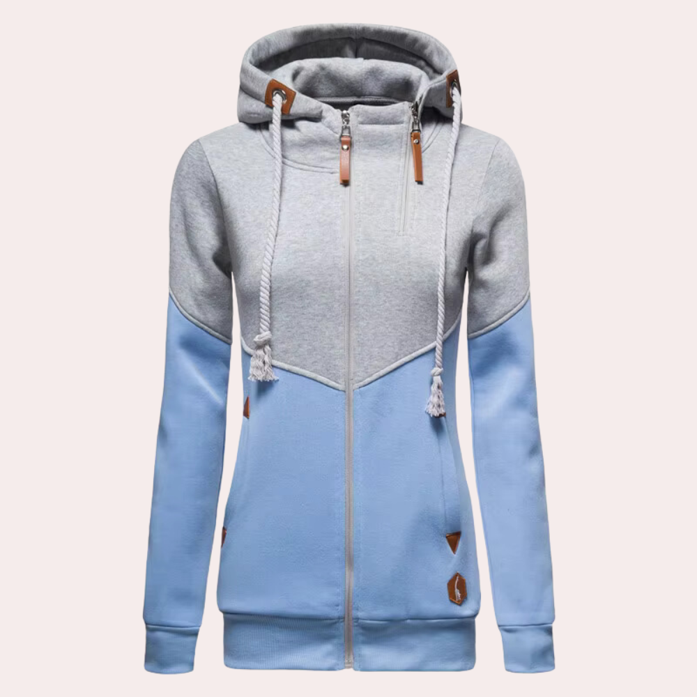 Sporty Women's Jacket with Zip - Nora-Gray-XS-Nora Luxe