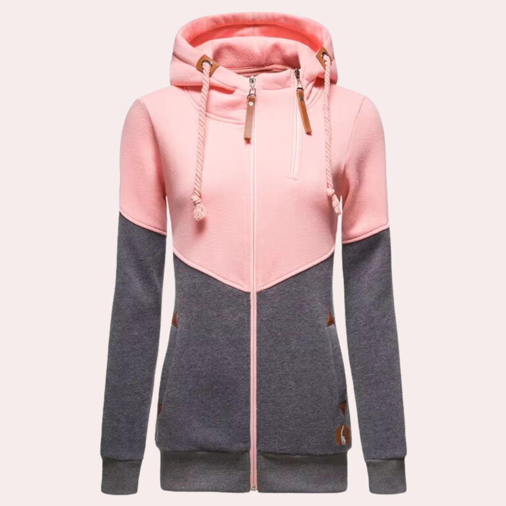 Sporty Women's Jacket with Zip - Nora-Pink-XS-Nora Luxe