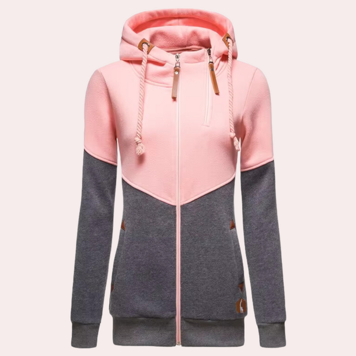 Sporty Women's Jacket with Zip - Nora-Pink-XS-Nora Luxe