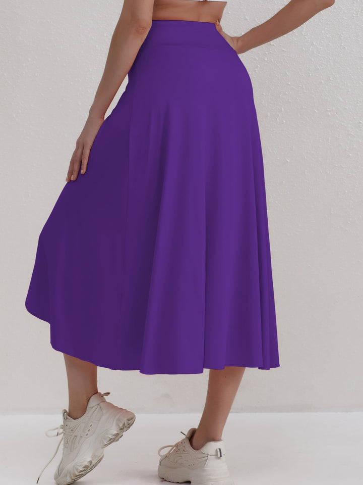 Sporty women's skirt with a high waistband & asymmetric cut – Alexia-Coral-S-Nora Luxe