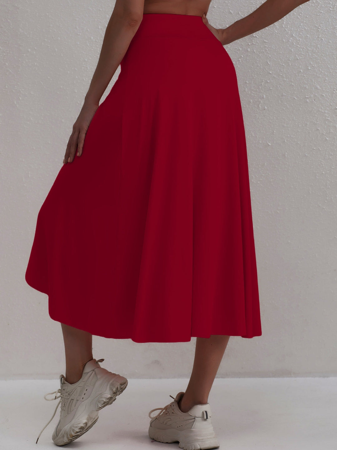 Sporty women's skirt with a high waistband & asymmetric cut – Alexia-Coral-S-Nora Luxe