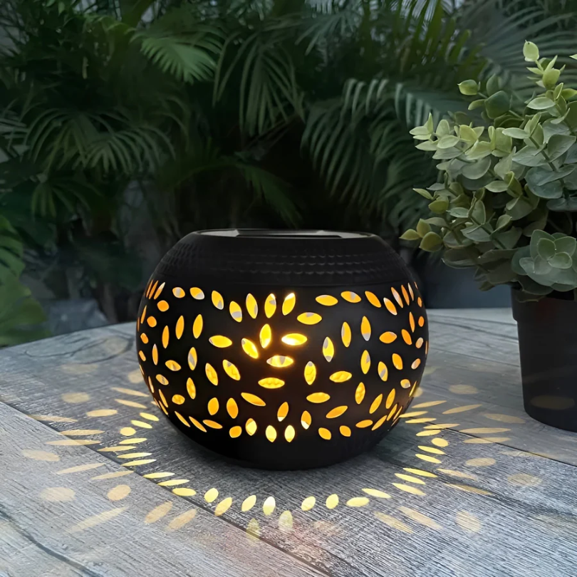 Spotted Solar Garden Lighting - LumoPattern-Black-Nora Luxe