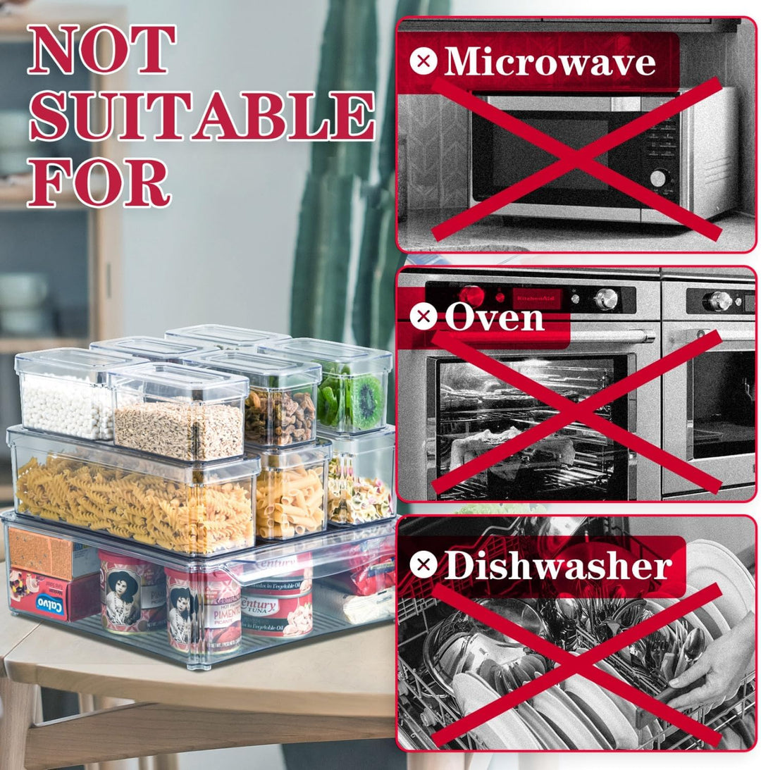 Stackable Fridge Organizer Set of 10 - FridgeMaster-Nora Luxe