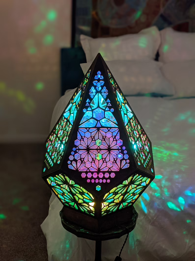 Stained Glass Style LED Table Lamp - LumiAura-Nora Luxe