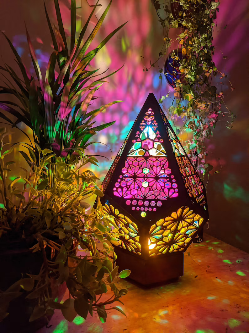 Stained Glass Style LED Table Lamp - LumiAura-Nora Luxe
