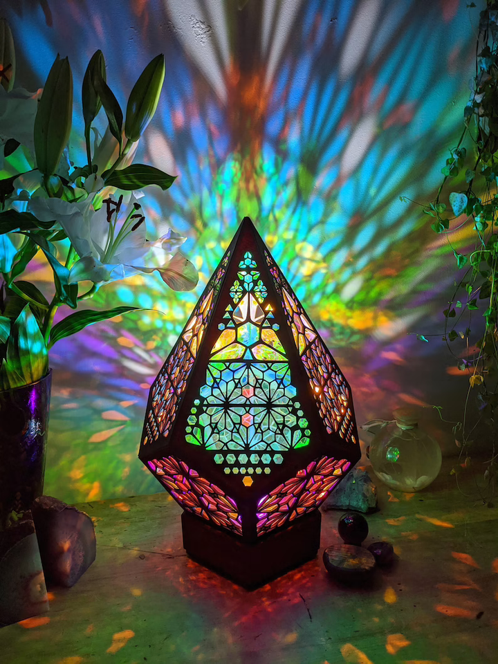 Stained Glass Style LED Table Lamp - LumiAura-Nora Luxe