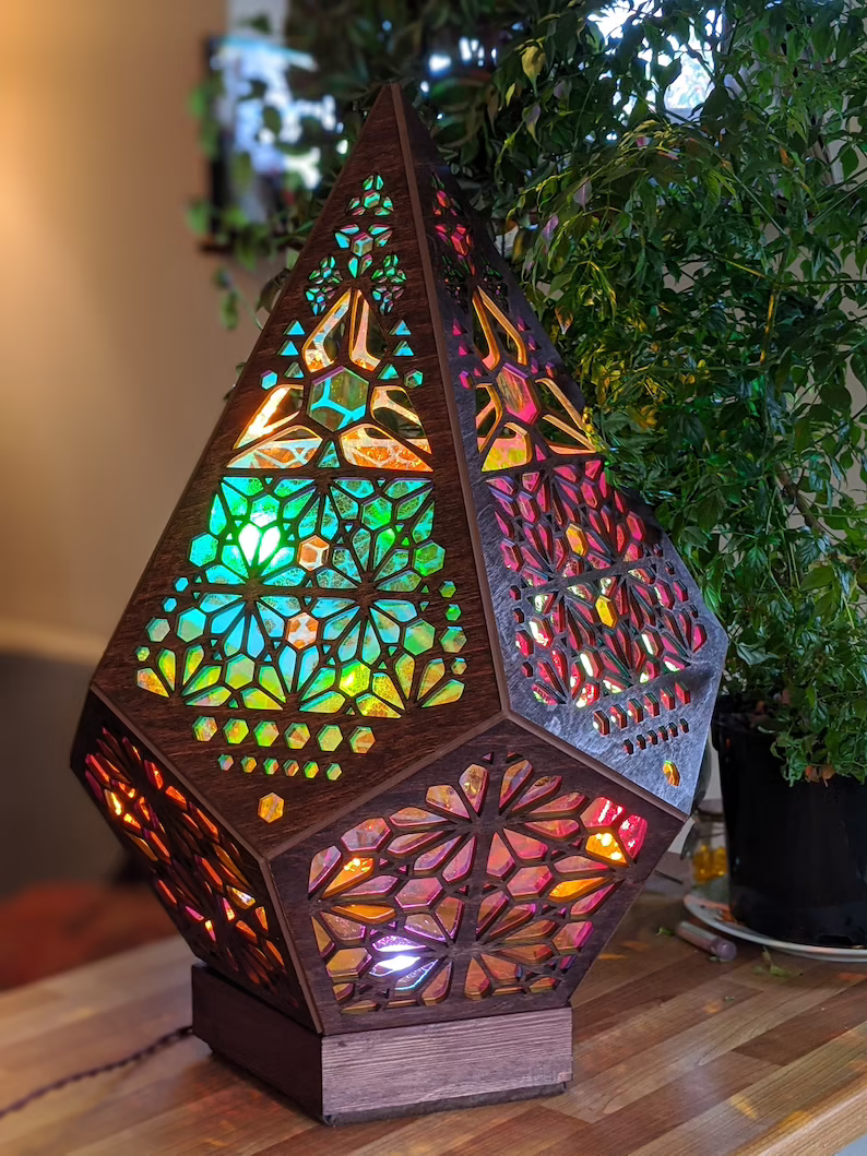 Stained Glass Style LED Table Lamp - LumiAura-Nora Luxe