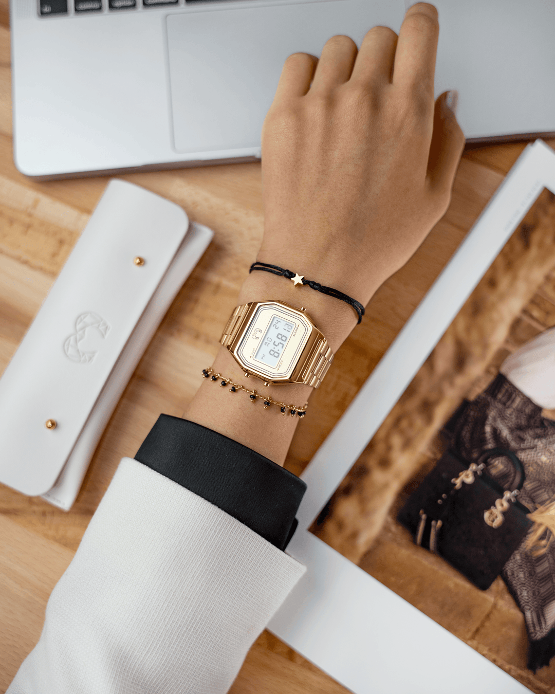 Star bracelet - Stella-Black-Gold-Nora Luxe